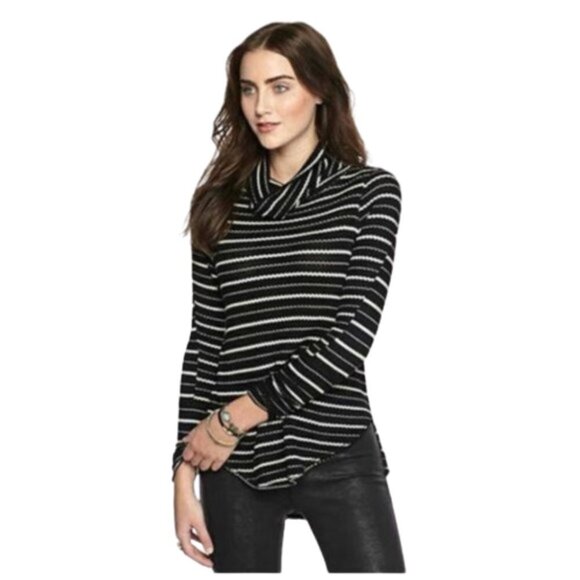 Free People Tops - Free People We the Free Kristina Striped Drippy Waffle knit cowl Thermal Top M